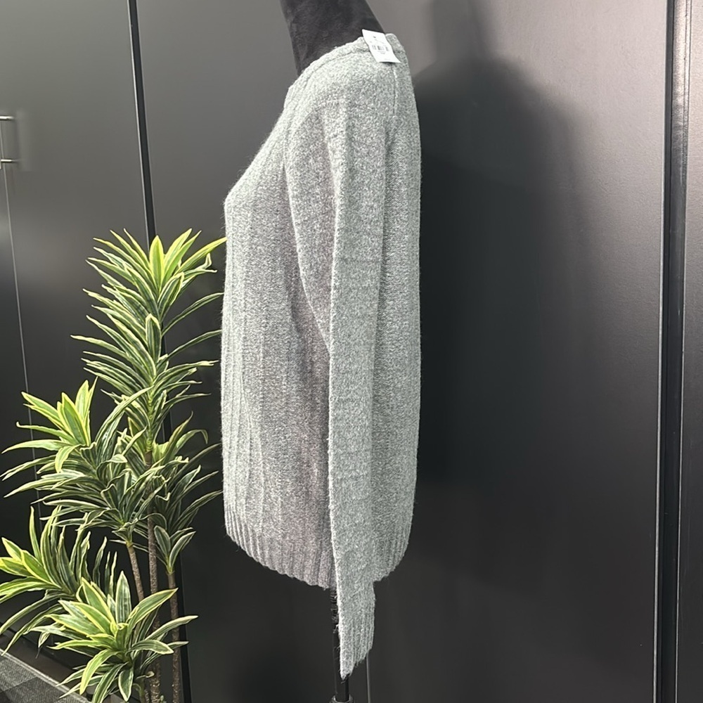Upwest Wool Blend Textured,Rib Knit Cuff & Hemline,Winter Warm Pullover Sweater — image 3 of 8